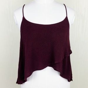 Urban Outfitters Kimchi Blue Maroon Crop Tank Top